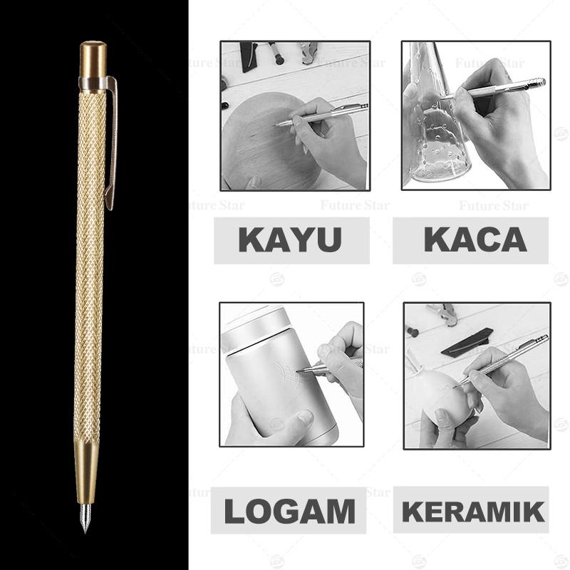 Alat Pemotong Kaca / Pisau Potong Kaca / 2-19mm Keramik Ubin Glass Cutter Diamond Granit Cutting Tool Manual Multifungsi Alat Penanda Garis Model Pulpen Tool Set 2 In 1 Ukir Nat Stainless Metal 7