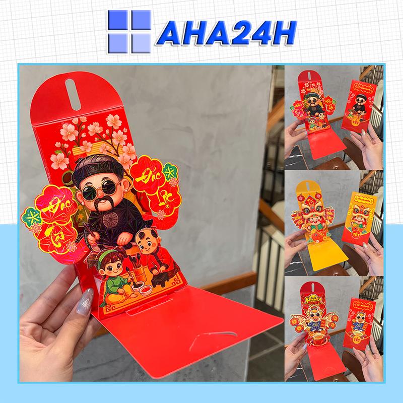  Bao lì xì POPUP XÒE 3D cao cấp tết Bính Ngọ 2026 hottrend sang trọng 