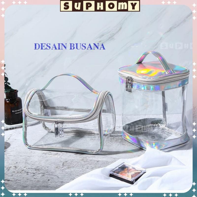 Tas Kosmetik Anti Air/Tas Kosmetik Washbag / Tas Alat MakeUp / Cosmetic Bag Organizer / Tas Make Up Wanita/Tas Kosmetik Travel Transparan /Cosmetic Cube Transparent Clear PVC Toiletries Wash Bag /Pouch Kosmetik 1