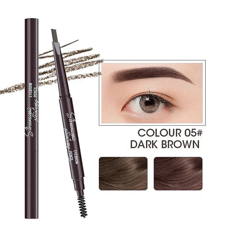 PENSIL ALIS 2 in 1 anti air EYEBROW PENCIL waterproof Putar otomatis dengan sikat alis PROMO !!! 8