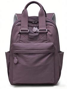 Nueva mochila de moda para mujer Primavera/Verano 2026, color sólido, versátil para viajes y desplazamientos, de gran capacidad, bolsa ligera de nylon