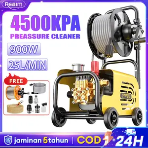 [COD] Reaim Jet Cleaner 650Bar 900W 25L/Min Dengan pengukur tekanan Mesin Steam Pressure Washer Alat Cuci Motor High Pressure Cleaner mesin cuci mobil  4500KPA 900W 25L/Min COD 24H