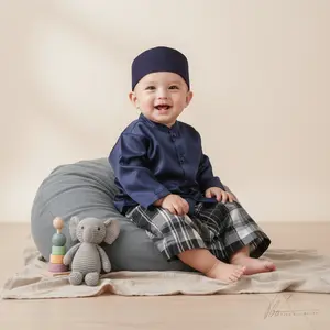 Sarkoci Bayi Setelan Baju Koko Sarung Bayi Newborn Baju Muslim Koko Bayi Toyobo Aqiqah Putih Maroon Atasan Panjang Peci Celana Turki Nyaman