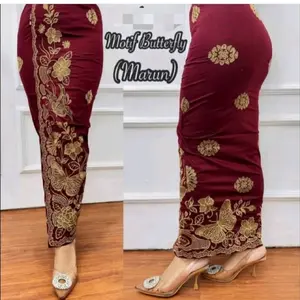 kamen bordir motif*KUPU*set selendang sifon/kamen bali/rok bali/kamen jadi/songket