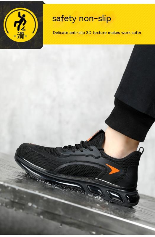 Product Introduction of Labor Protection Shoes Men's Anti-Smashing and Anti-Stab Safety Shoes Lightweight Comfortable Wear-Resistant Air Cushion Shock Absorption Protective Work Shoes 11