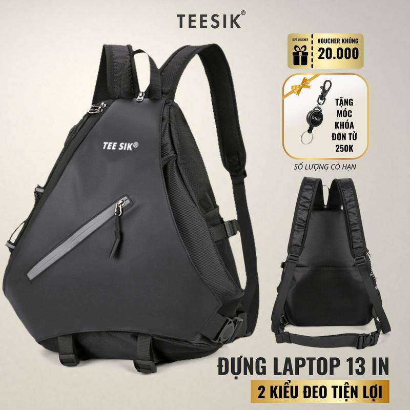  Túi nam đeo chéo đẹp TEE SIK cặp đeo chéo cho nam đeo chéo 1 hoặc 2 quai đựng ipad 12 in chất liệu oxford unisex nhiều ngăn bag TS67 