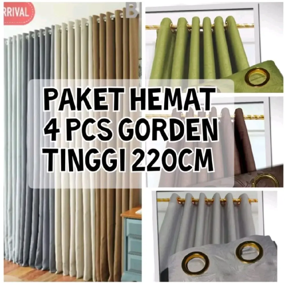 gorden jendela pintu pakek semokring paket hemat udh dapat 4pcs termurah