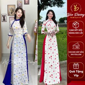 Áo Dài Truyền Thống lụa mỹ Hoa NHí  Đẹp không bai xù châm chích dặm ngứa A2