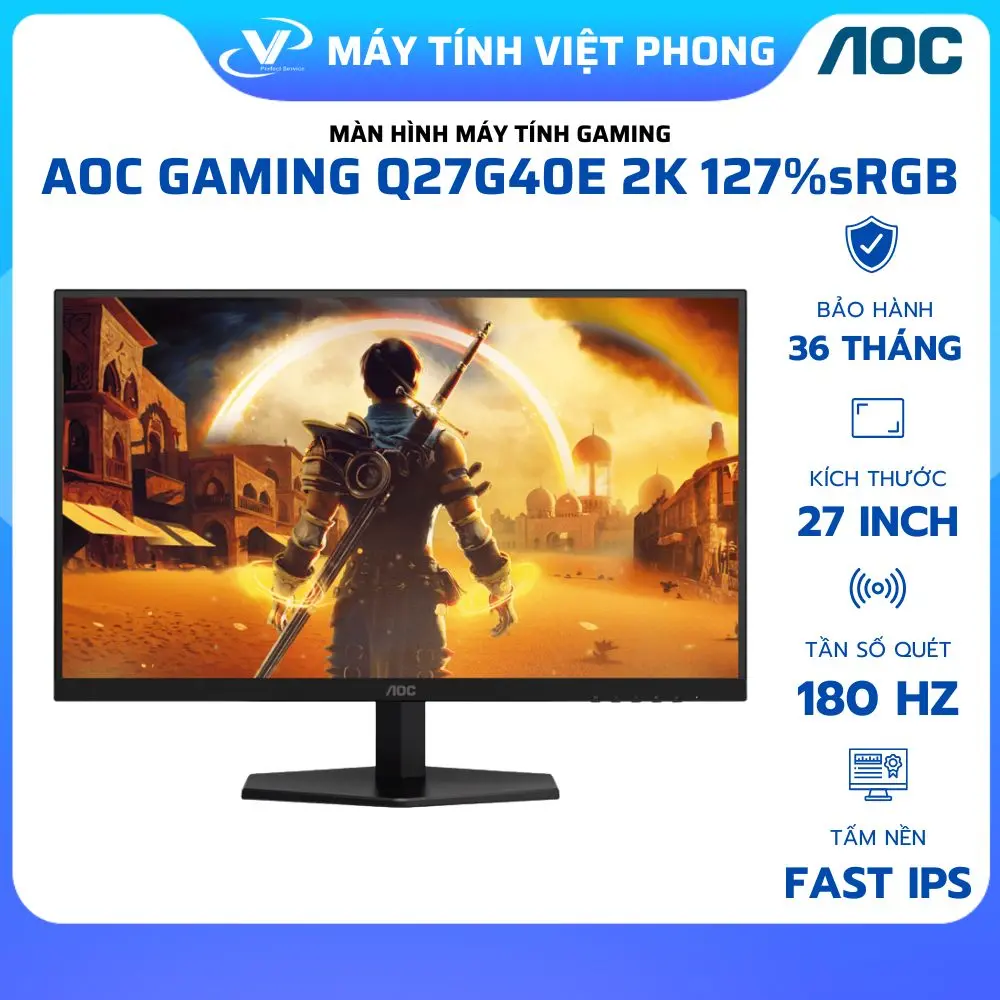 MÀN HÌNH GAMING AOC Q27G40E (27 INCH - IPS - 2K - 180Hz - 0.5ms) - HÀNG CHÍNH HÃNG BẢO HÀNH 3 NĂM | BigBuy360 - bigbuy360.vn MÀN HÌNH GAMING AOC Q27G40E (27 INCH - IPS - 2K - 180Hz - 0.5ms) - HÀNG CHÍNH HÃNG BẢO HÀNH 3 NĂM | BigBuy360 - bigbuy360.vn