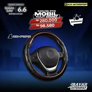 CONFORD Sarung Stir Mobil Kulit Domba Asli & Carbon Fiber Premium - Excellent Grip Comfort Air Permeability Softness - Diameter 38 CM - Series Steering Cover Genuine Leather