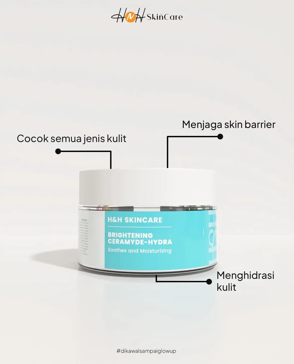 [NEW] HNH Brightening Ceramide Hydra 50 gr/ Moisturizer Gel untuk Mencerahkan & Memperbaiki Skin Barrier