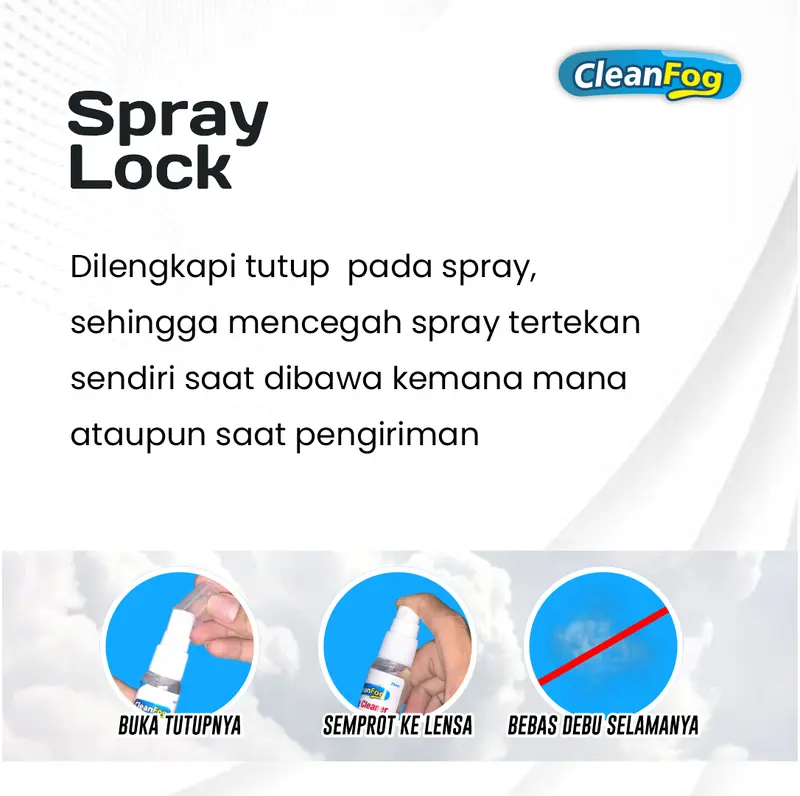 Pembersih Kacamata Cairan Lens Cleaner Cleanfog 60 ml, Merawat Lensa Kacamata Lebih Bersih dan Jernih lens  cleaner Glasses Blueray Waterproof 3