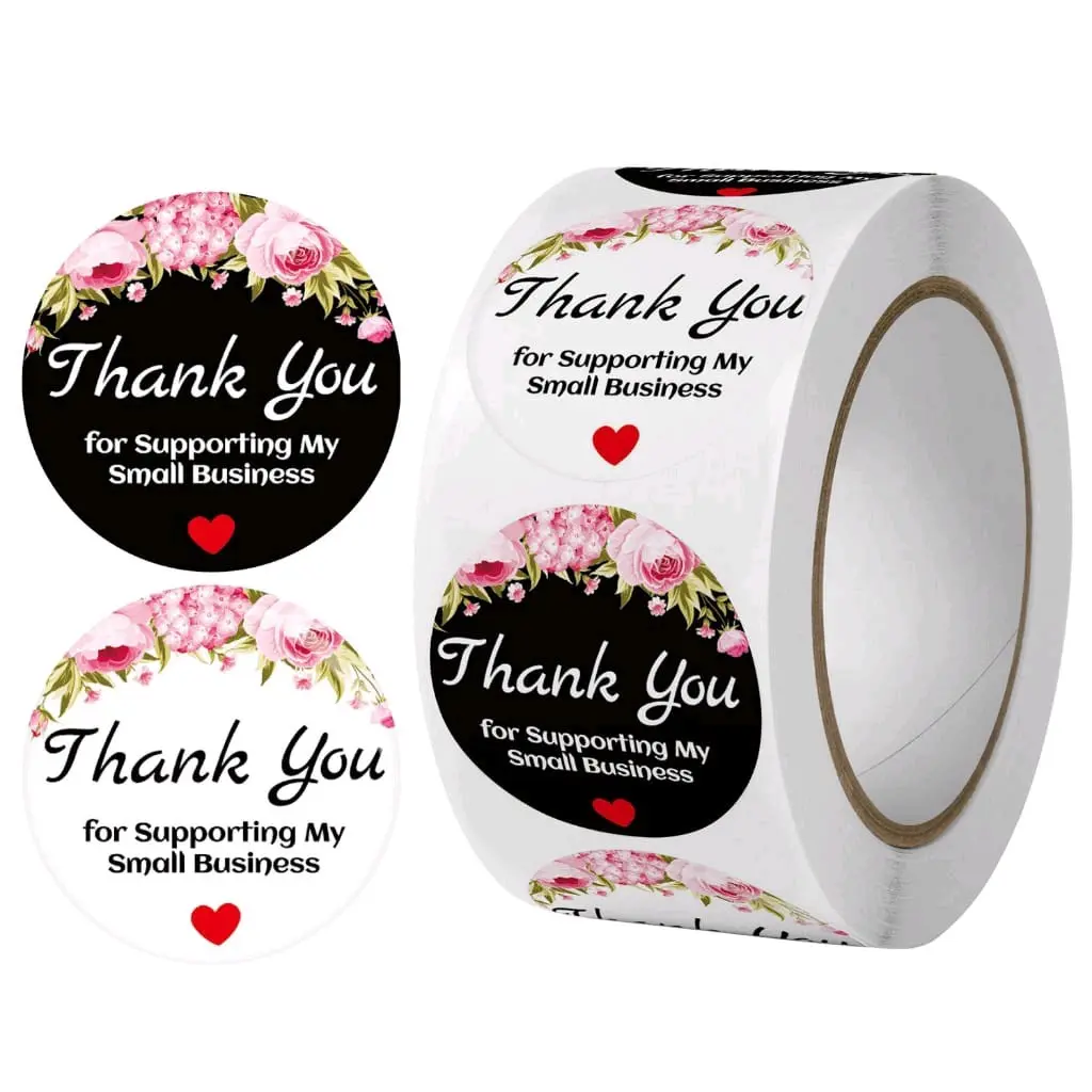 Sticker Thank You Roll isi 500 pcs / Stiker Terima Kasih Warna / Sticker Thank You Amplop / Stiker Jajan