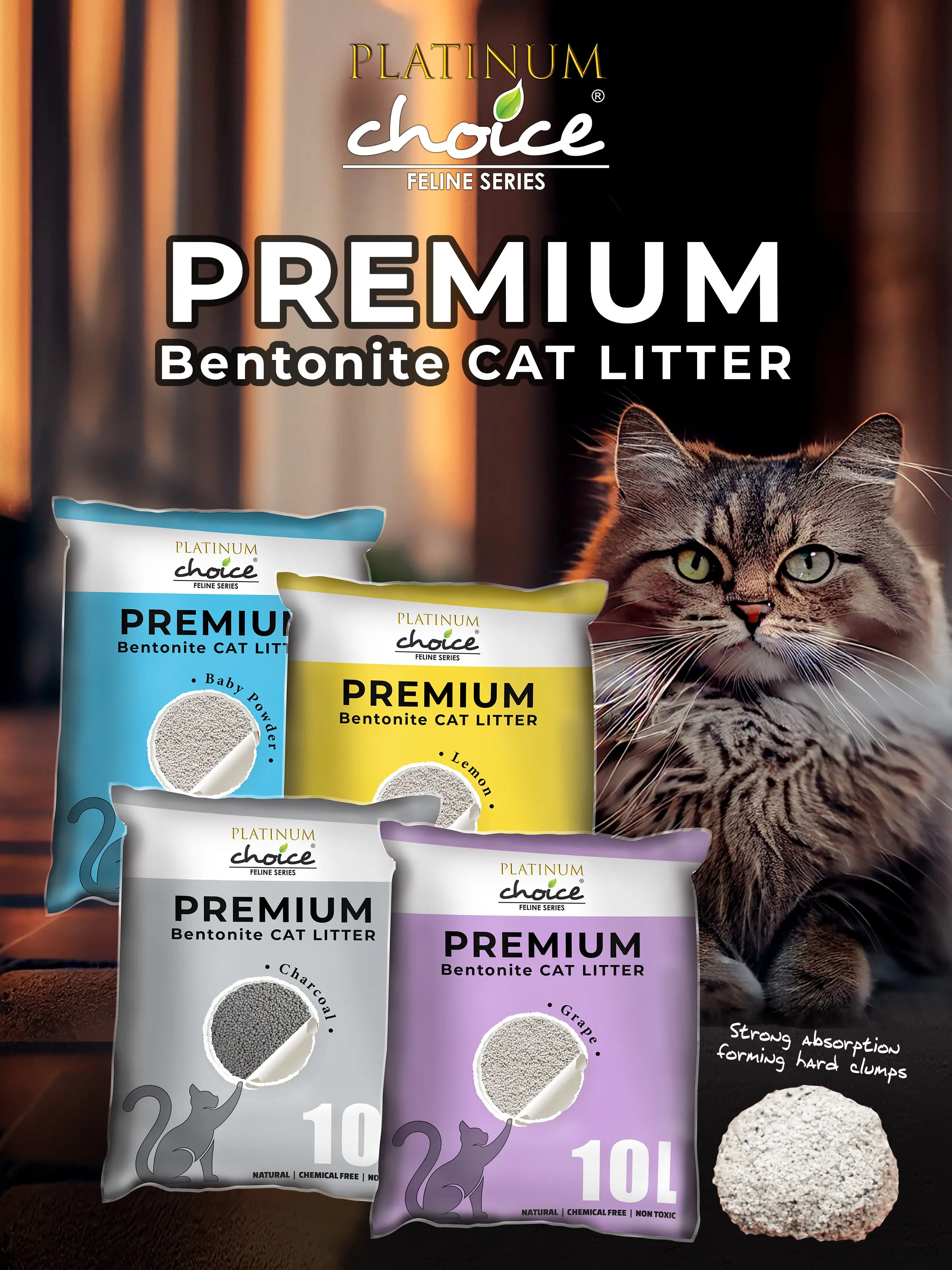 Platinum Choice Bentonite Cat Litter 10L(bundle of 2)