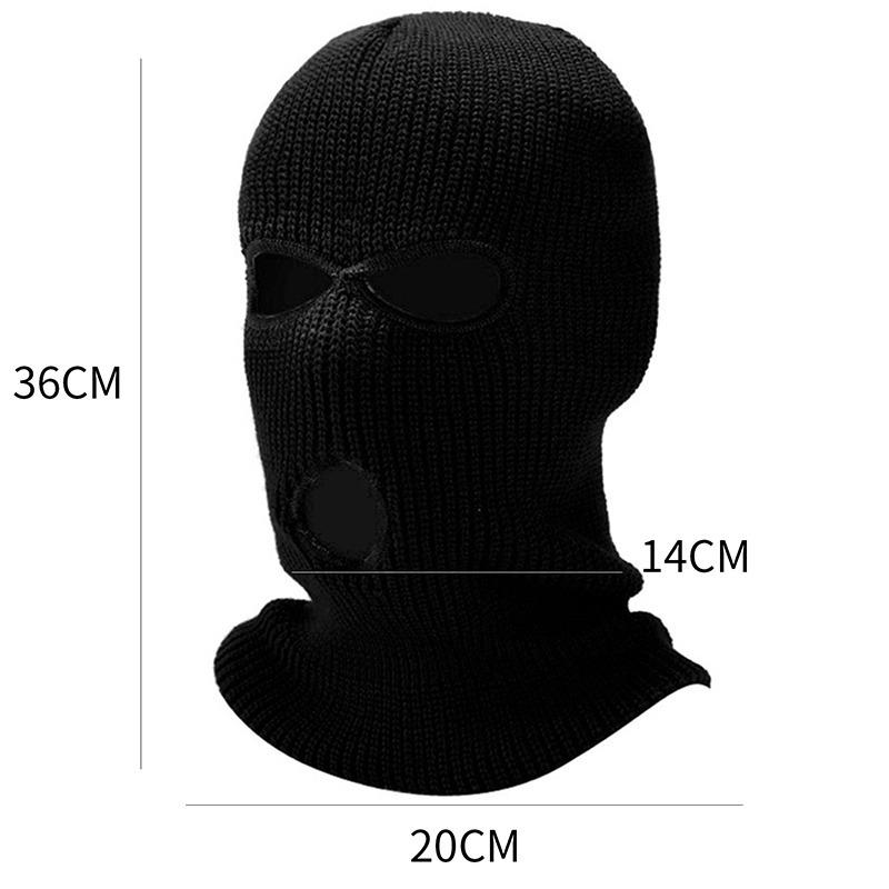 Product Introduction of Mặt Nạ Trượt Tuyết Dệt Kim 3 Lỗ, Che Toàn Mặt, Balaclava Mùa Đông, Ấm Áp, Cho Thể Thao Ngoài Trời, Thời Trang 10