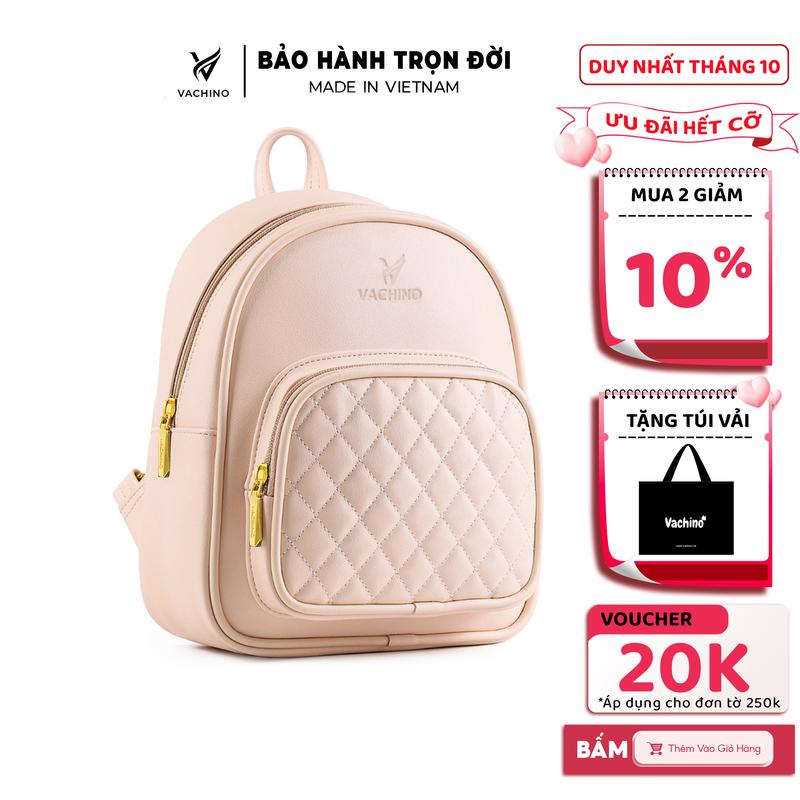 Balo da nữ thời trang cao cấp VACHINO- BG012 Đeo Vai Backpack năng động nhiều ngăn