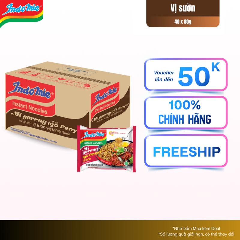 Mì Trộn Indomie Vị Sườn 80g - Giá nhập tại kho Indonesia