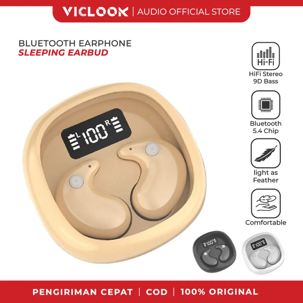 VICLOOK Sleep Headphones Bluetooth 5.4 TWS Wireless Earbuds