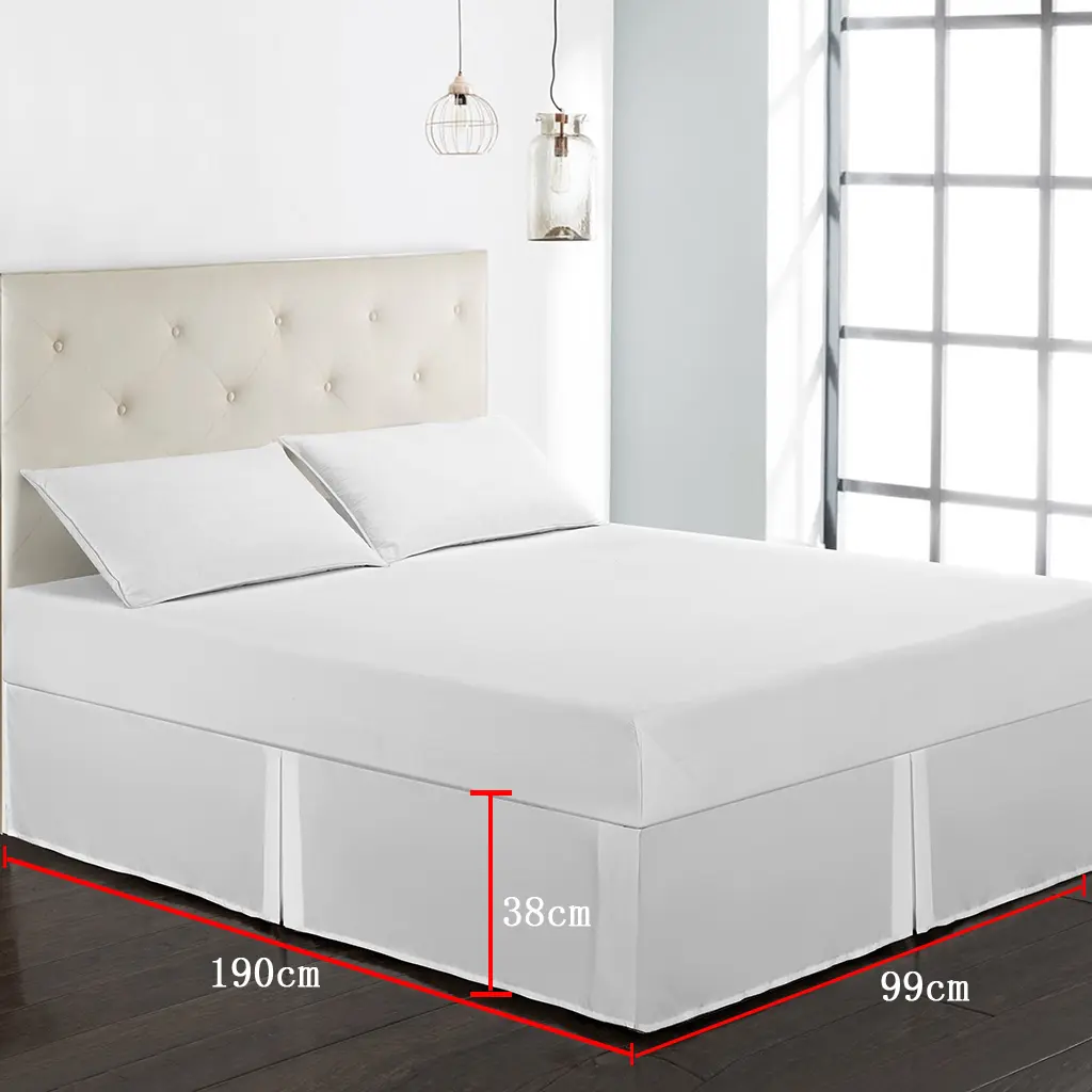 Solid Color Hotel Pleated Bed Skirt Wrinkle & Fade Resistant Twin Size Bedskirt
