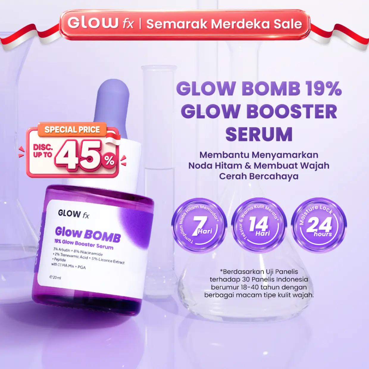 GLOW FX Glow Bomb Serum - Serum Glowing & Bekas Jerawat 19% Brightening Power pencerah