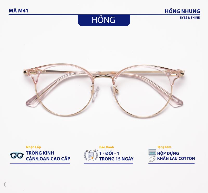  Gọng Kính Cận Nam nữ Form Nửa Gọng Chất Liệu Titanium Cao Cấp Thời Trang M41  Mắt Kính Women KINHMATHONGNHUNG 