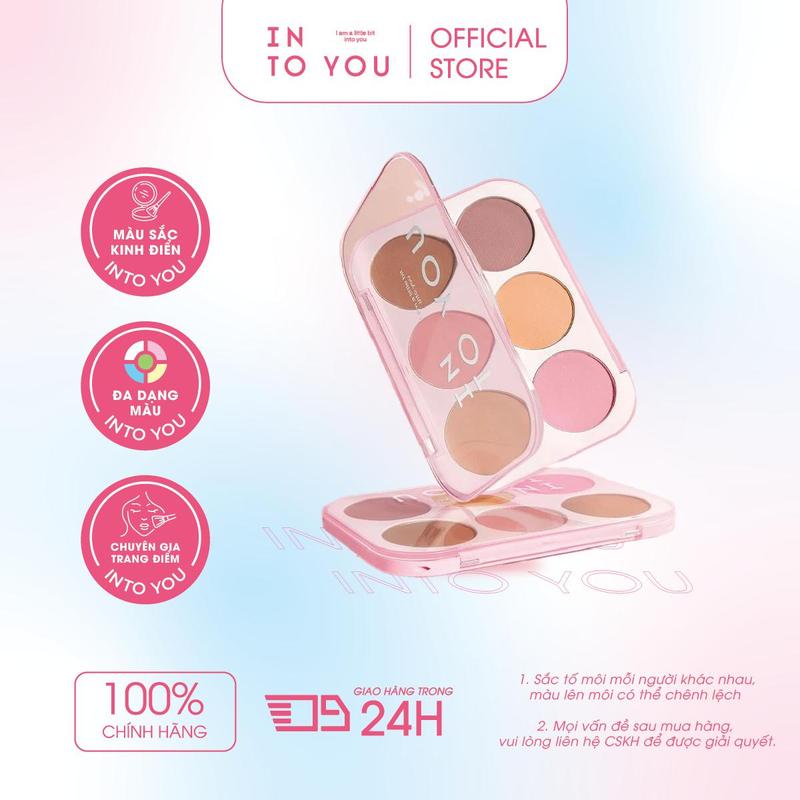 Phấn Má Hồng 6 Màu INTO YOU Má Hồng Vừa Tạo Khối Màu Lên Tự Nhiên Dễ Tán Chính Hãng 100%
