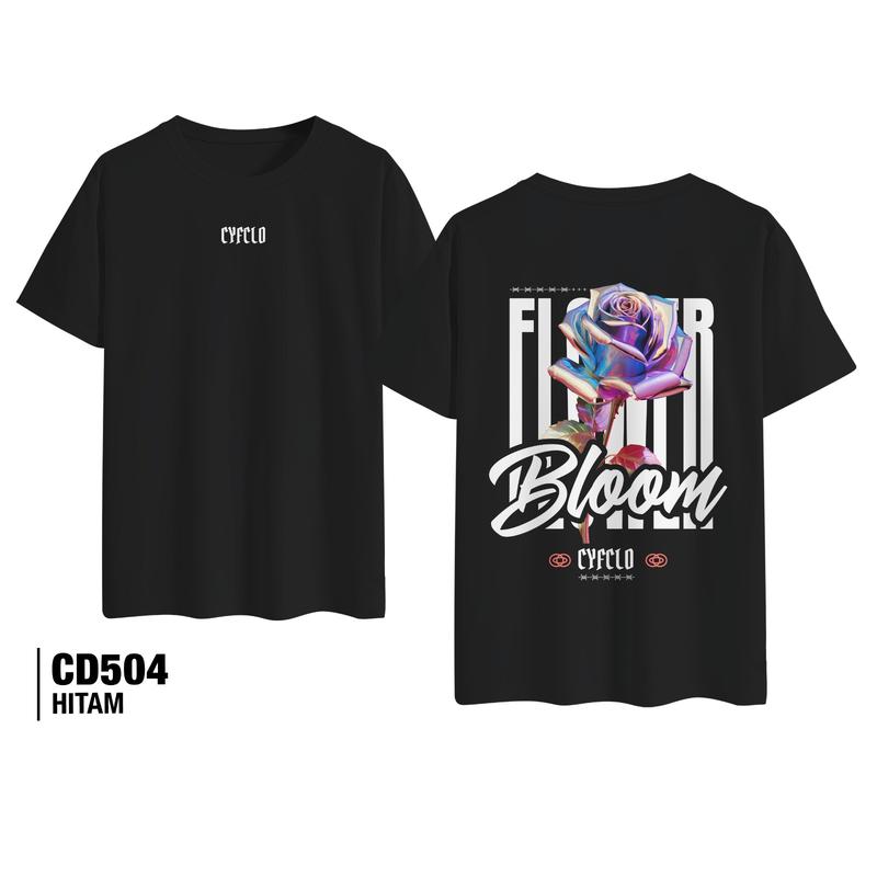 Product Introduction of Cyfersia Kaos Unisex Flower Bloom Kaos Lengan Pendek CD504 1