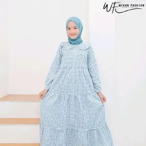 Gamis anak Yaniru kotak katun | (FREE RANDOM) ~> kemeja, celana, rok