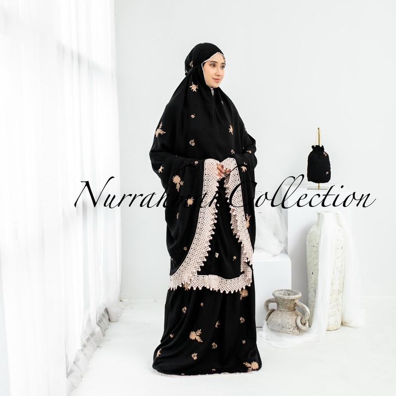 Mukena Dewasa Katun Rayon Twill Bunga Milo 2