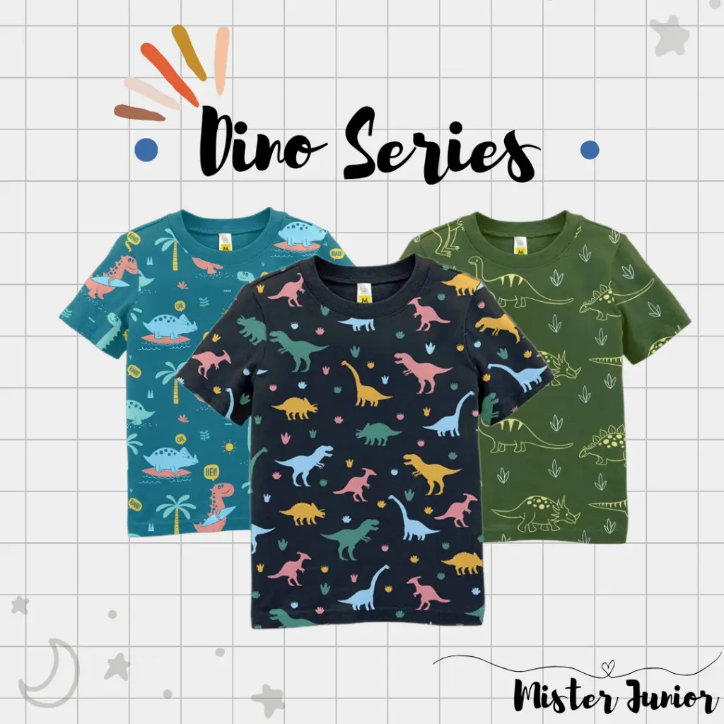 Kaos Anak Fullprint Dino Series 1-8 Tahun