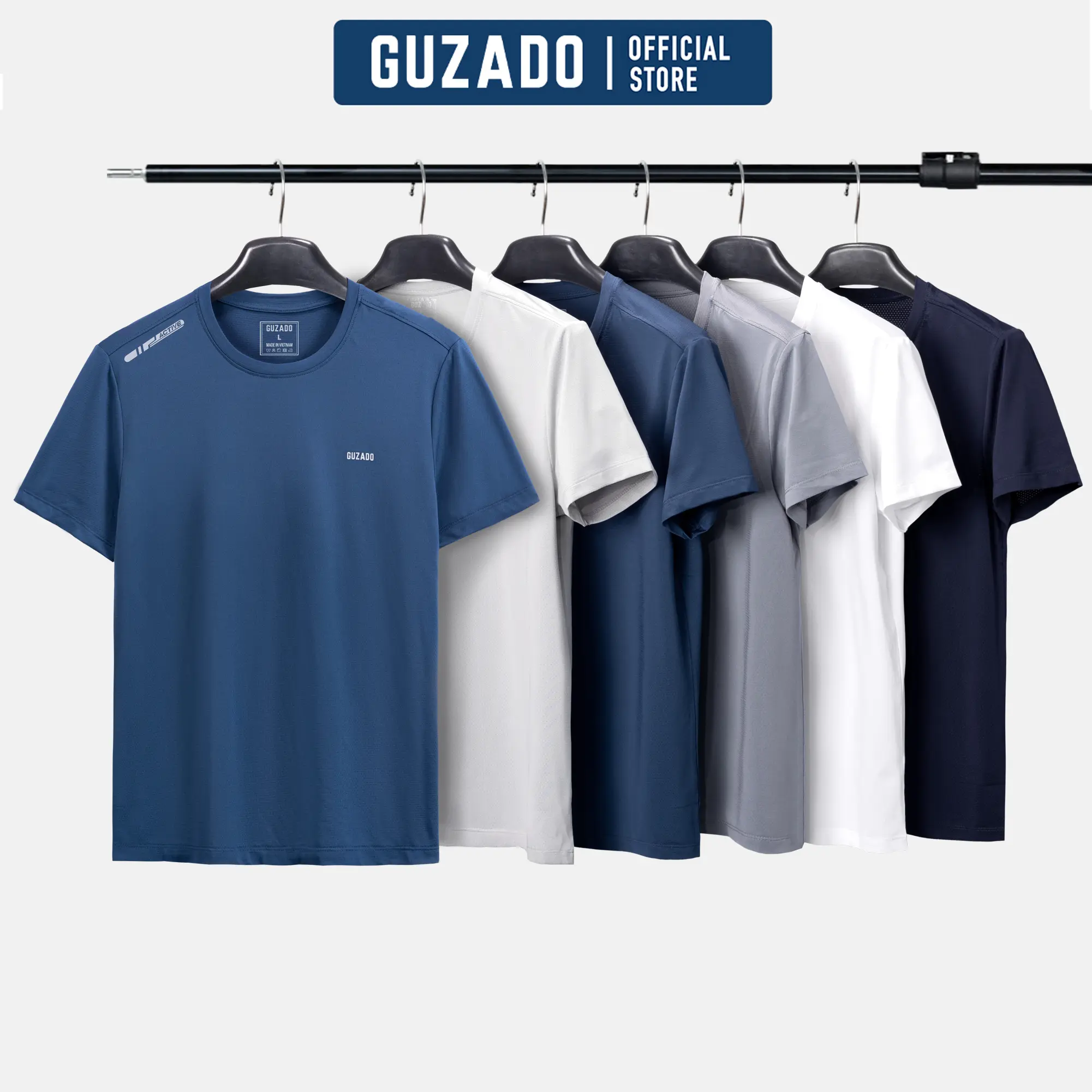 Áo Thun Thể Thao Nam GUZADO Áo Thun Cổ Tròn Sport Hàng Local Brand Basic Mix Logo Active Tập Gym Hoặc Tập Thể Dục GTS04