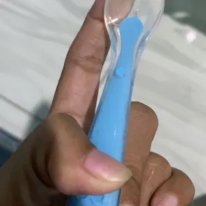 LULU BABY | Sendok Silicon Bayi / Silicone Feeder Mpasi BPA Free Pink Biru