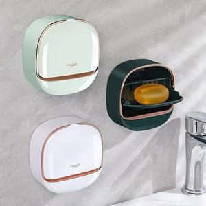 1pc Jabonera de Baño Montada en la Pared sin Taladro, Caja de Drenaje, Estante Organizador de Baño para Esenciales de la Ducha