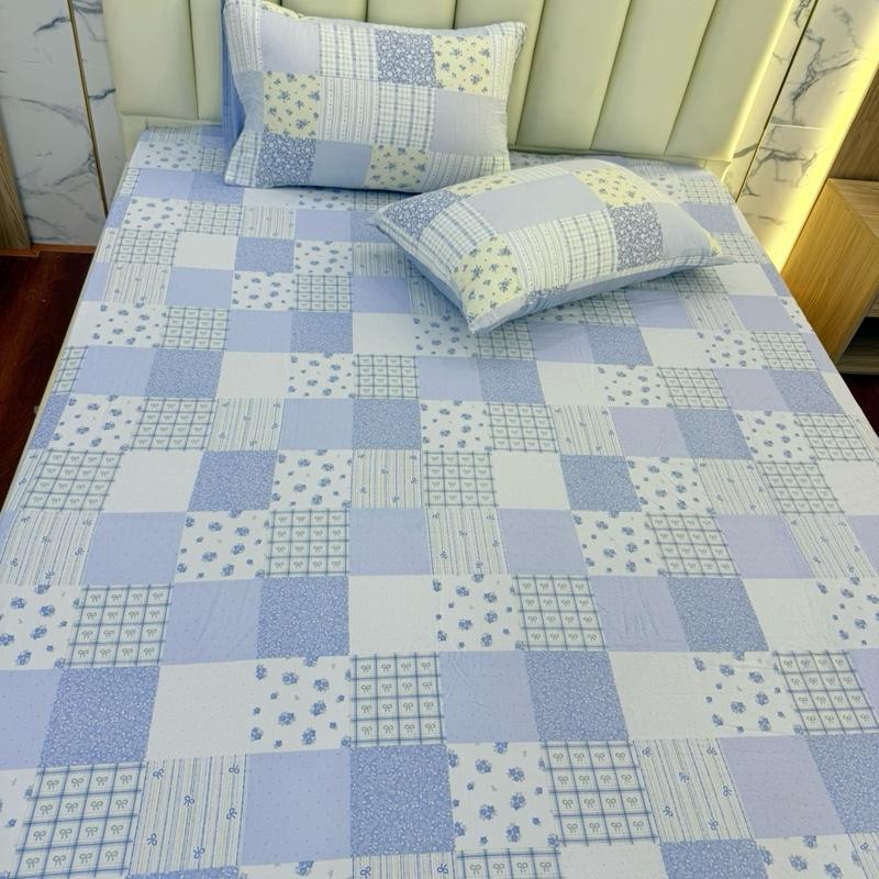 (Tặng vỏ ôm) Ga Vỏ Gối Nằm Cotton Icy Mềm Mại Thoáng Mát, Ga giường bo chun theo size đệm