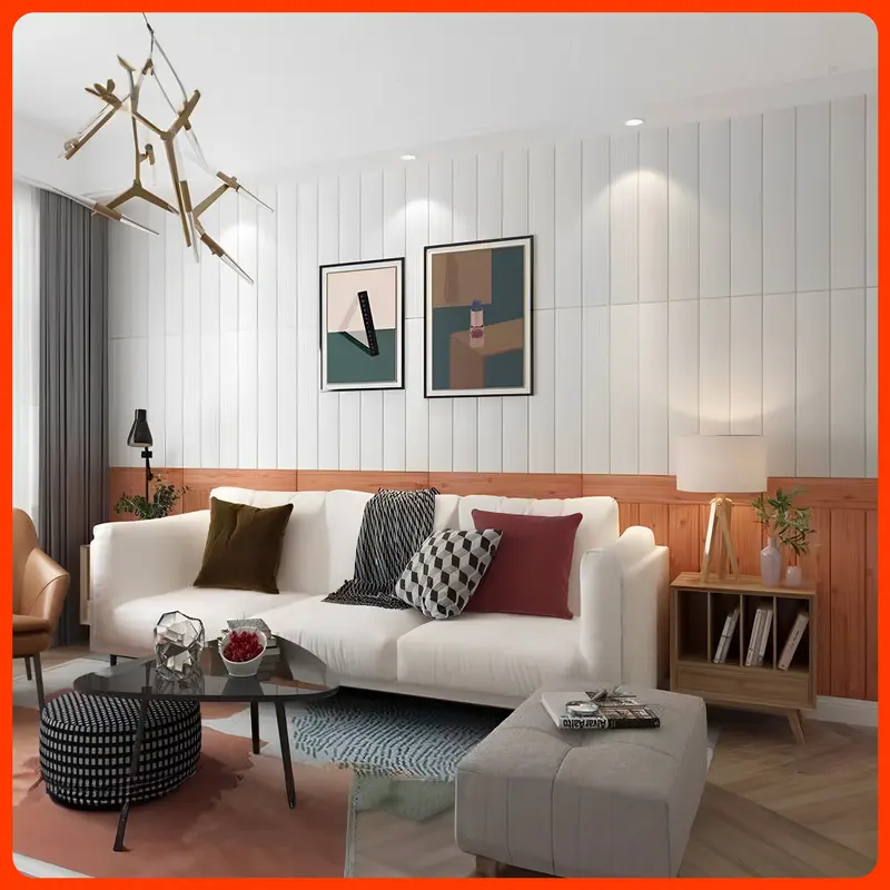 Wallpaper Dinding 3D Motif Kayu Wood Foam - Ukuran 70cm x 70cm, Anti Air dan Anti Noda 8