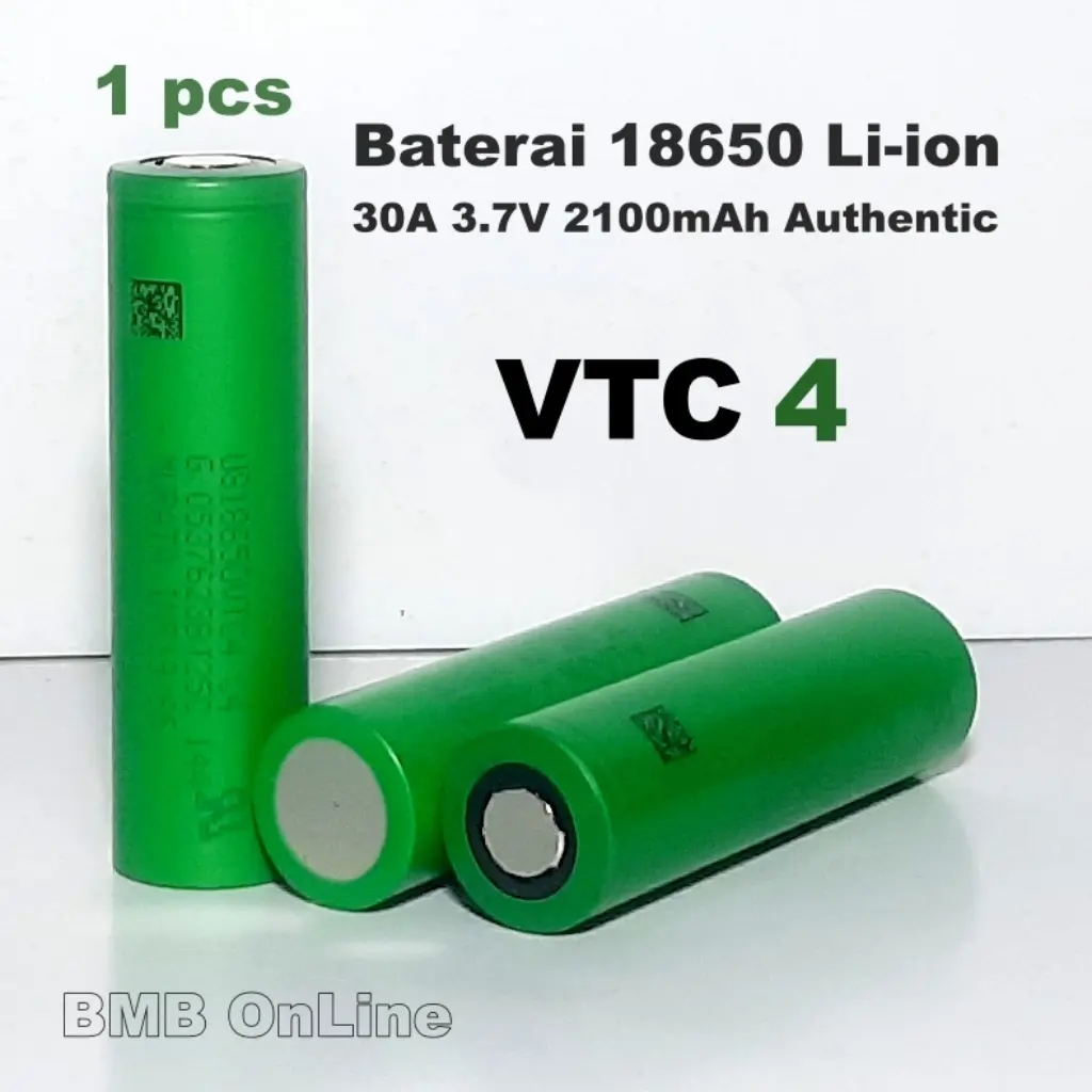 Baterai Murata VTC 4 INR 18650 3.7Volt 2100mAh Original Authentic