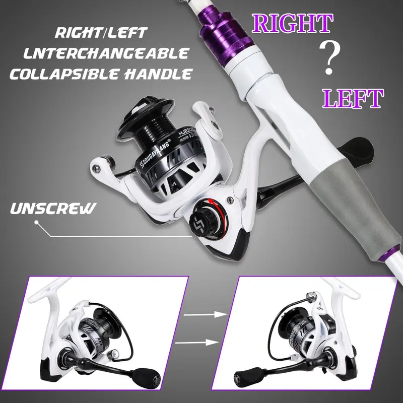 Sougayilang 1.8m Carbon Fishing Rod Spinning Reel Fishing Set with 5.2:1 Gear Ratio Stainless Steel Fishing Tackle 3