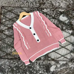 Anya Sweater Cardy Anak Perempuan - Cardigan Rajut Anak - Rajut Anak Perempuan By Inshira Clo