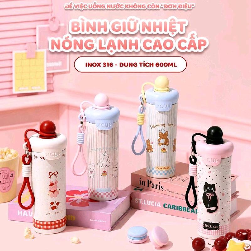 <Tặng Túi Giữ Nhiệt> Bình giữ nhiệt XCUP NIUMI ống hút mới, INOX 316, dung tích…