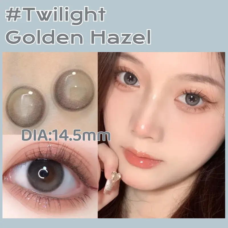 Twilight Seri Wolf Grey Golden Hazel Moonstone 14.2/14.5mm [minus0-6.00] Gray Brown Contact lens Soflen Lensa Softlen 3