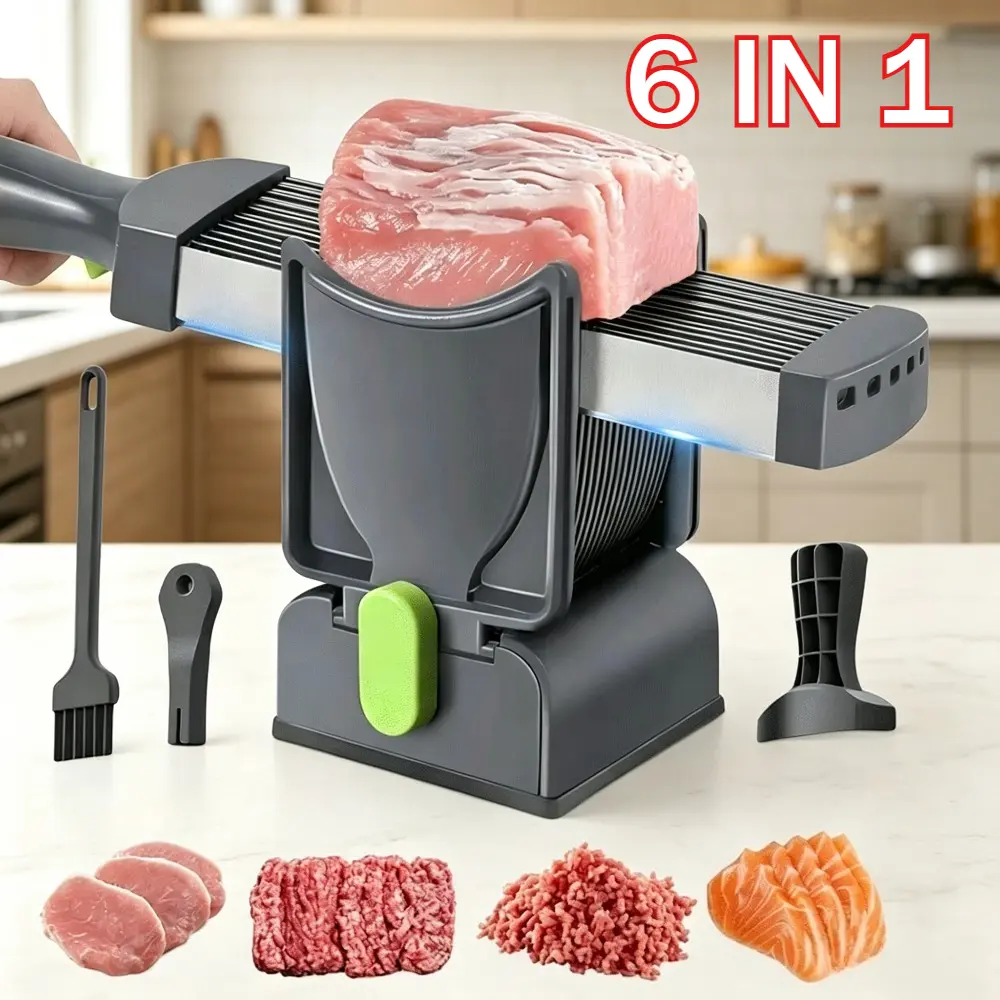 6 IN 1 Alat Potong Iris Tipis Slice Stainless Steel Multifungsional Alat Pemotong Daging Pemotong Serpihan Rumah Tangga Cepat Alat Memotong Daging Serbaguna Multifungsi Vegetable CutterDaging Tipis