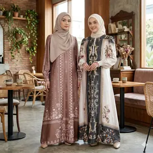 SNBM - Dress wanita revanya silk motif elegan size jumbo lebaran 2026 - gaun wanita