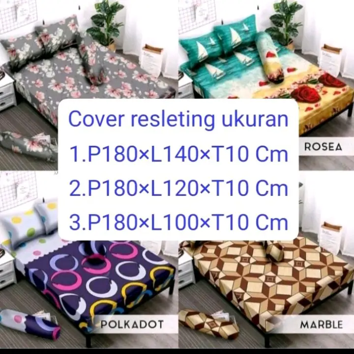 SARUNG KASUR BUSA RESLETING TIDAK MUDAH LUNTUR/COVER BUSA RESLETING