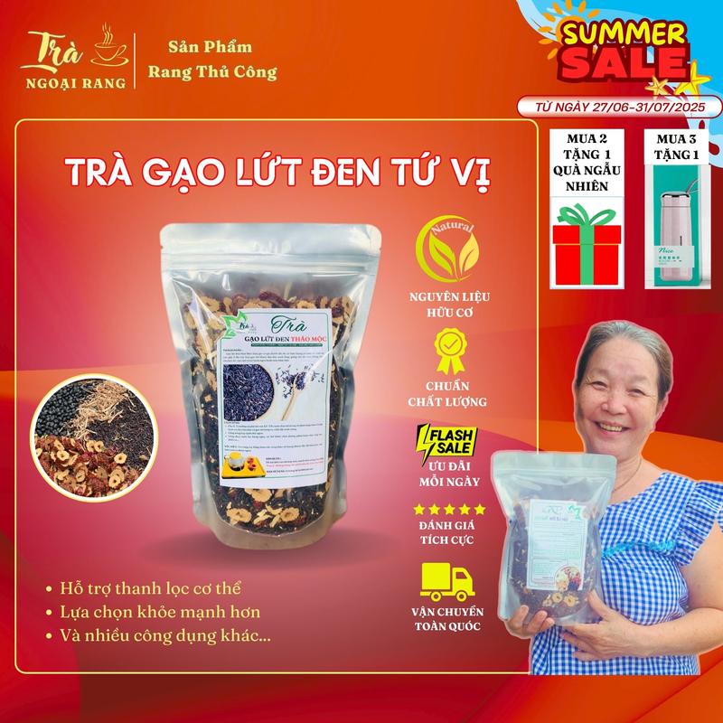 Trà Gạo Lứt Đen Tứ Vị Rang Tay [ MUA 2 KÈM QUÀ ] Trà Ngoại Rang Nước Trà Tea Chè