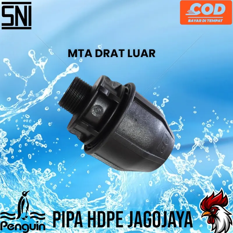 Male Thread Adaptor Drat Luar Ukuran 20mm X 1/2 Inch Original 100% baru 3