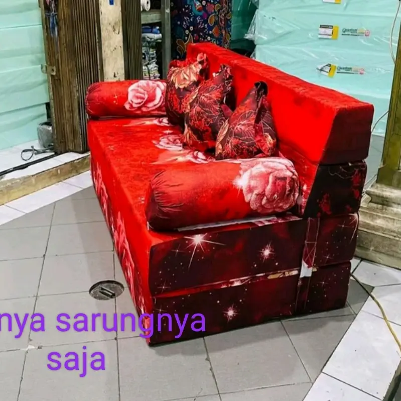 "HANYA SARUNGNYA SAJA" sarung Kasur Sofabed Resleting Letter L Berkualitas dengan Motif Cantik dan Menarik 0