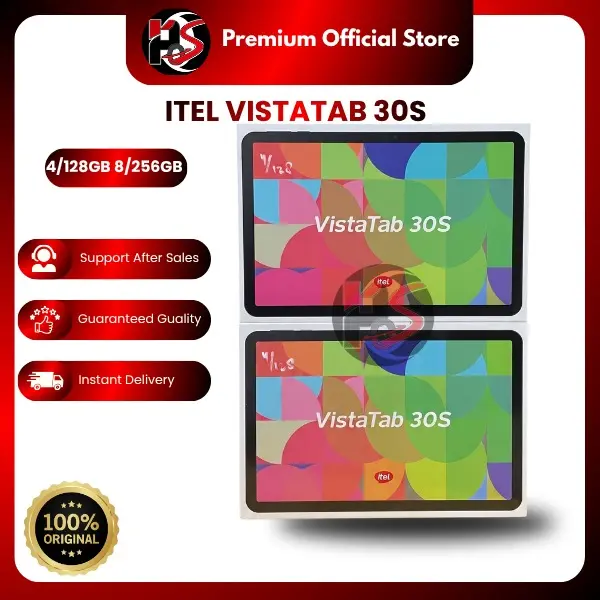 ITEL VISTATAB 30S RAM 4GB 8GB ROM 128GB 256GB DEEP GREY WITH KEYBOARD ORIGINAL Garansi Resmi