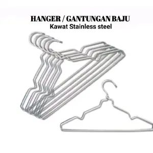 HANGER PAKET 60 PCS GANTUNGAN BAJU MURAH STAINLESS