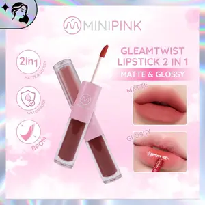MINIPINK Gleamtwist Double Head Lip Cream Plump Lipstik Glossy Watery Juicy Tahan Lama MP017