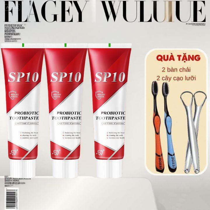MUA 2 TẶNG 1 TẶNG 2 BÀN CHẢI ĐÁNH RĂNG VÀ 2 CẠO LƯỠI Kem đánh răng Probiotic làm trắng răng kem đánh răng loại bỏ mảng bám cho hơi thở thơm mát êm dịu với nướu kem đánh răng tẩy ố vàng toothpaste kem đánh răng hoạt tính